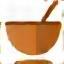Mixing bowl with a spoon